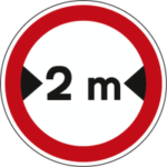 BT2 – Trânsito proibido a veículos de largura superior a X metros