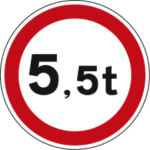 BT4 – Trânsito proibido a veículos de peso total superior a X toneladas