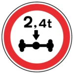 C5 – Trânsito proibido a veículos de peso por eixo superior a … toneladas