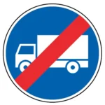 D11a – Fim da via obrigatória para automóveis de mercadorias