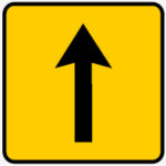 TC1 – ST1a – Painel indicativo da circulação 1 via na direção da circulação