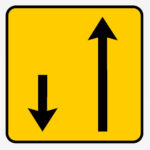 TC4 – ST1c – Painel indicativo da circulação 1 via na direção da circulação e 1 via no sentido contrário