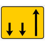 TC6 – Painel indicativo da circulação 1 via na direção da circulação e 2 vias no sentido contrário