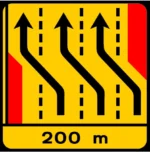 TD15 – Desvio de direção (4 vias) Desvio das vias direita, central direita e central esquerda para as vias central direita, cent