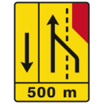TD17 – Painel de estrangulamento à direita (1×2+VL) Desvio da via de lentos para a via adjacente