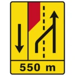 TD18 – Painel de estrangulamento à esquerda (1×2+VL) Desvio da via adjacente para a via de lentos