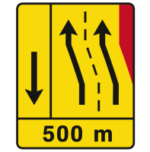 TD26 – Painel de estreitamento à direita (1×2+VL)