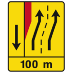 TD27 – Painel de estreitamento à esquerda (1×2+VL)