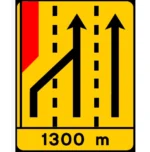 TD4 – Painel de estrangulamento à esquerda (3 vias) Desvio da via esquerda para a via central