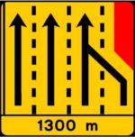 TD5 – Painel de estrangulamento à direita (4 vias) Desvio da via direita para a via central direita